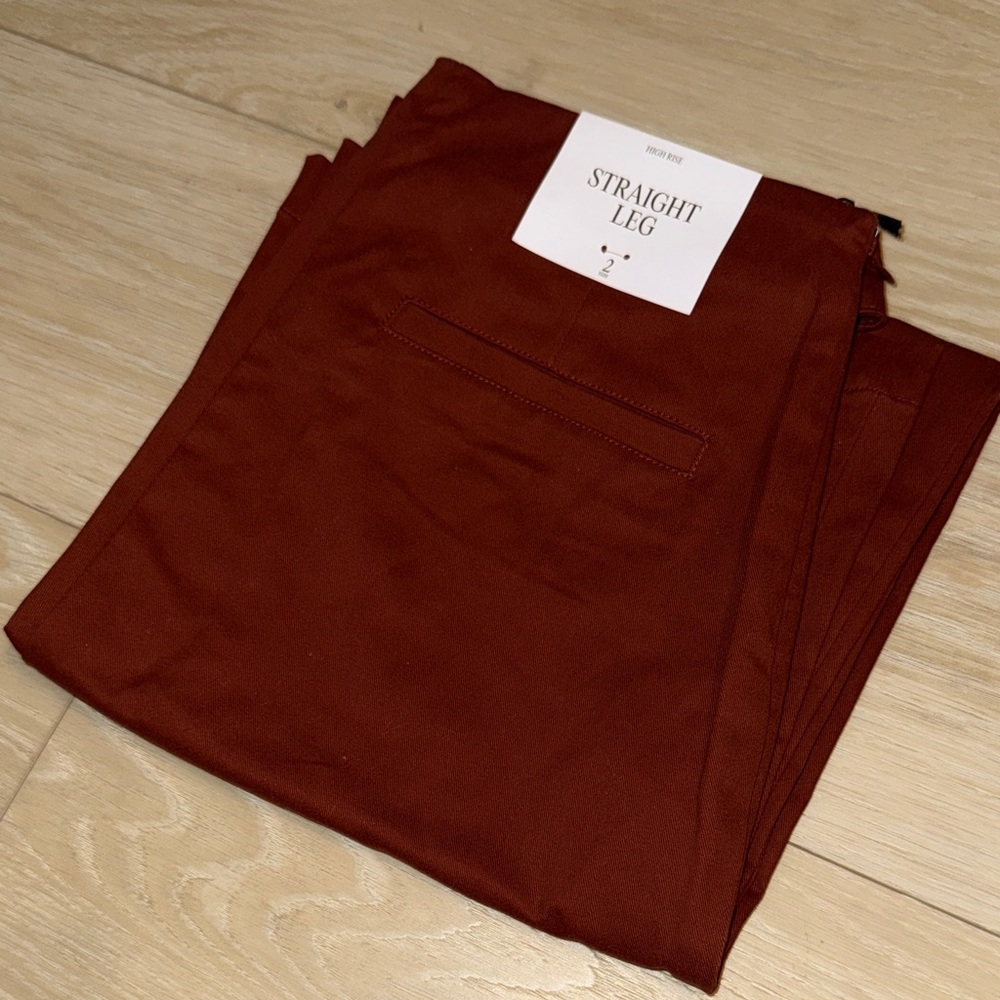 Women's Straight Leg Trousers - Rust
